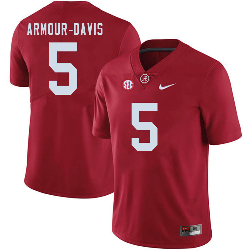 Alabama Crimson Tide Men's Jalyn Armour-Davis #5 Crimson NCAA Nike Authentic Stitched 2020 College Football Jersey RF16D23HE